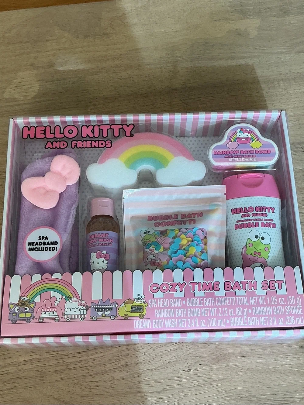 Hello Kitty Rainbow Cozy Time Bath Gift Set - Pink, Pastel Rainbow